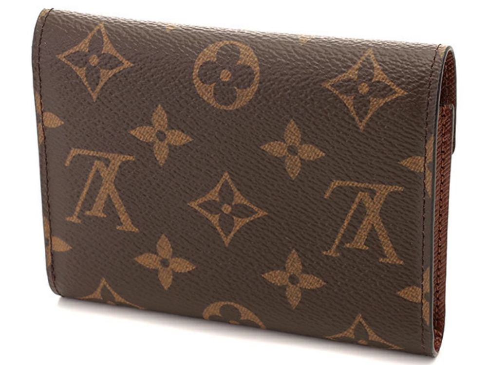 Louis Vuitton Portefeuille Monogram Victorine Tri fold Compact Wallet Brown